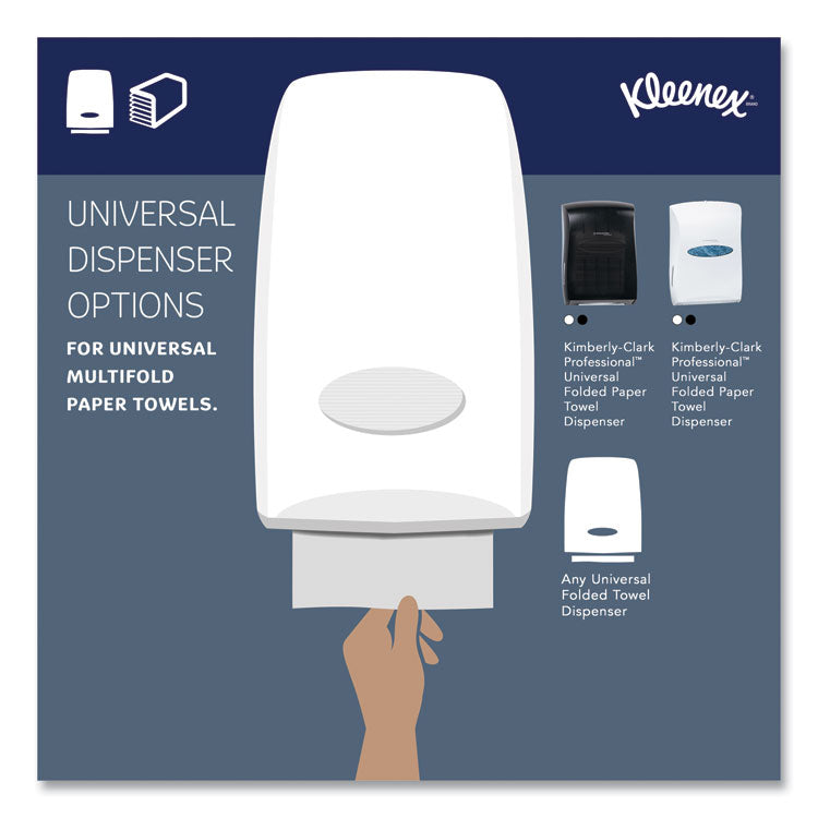 Kleenex® Multi-Fold Paper Towels, 1-Ply, 9.2 x 9.4, White, 150/Pack, 16 Packs/Carton (KCC01890)