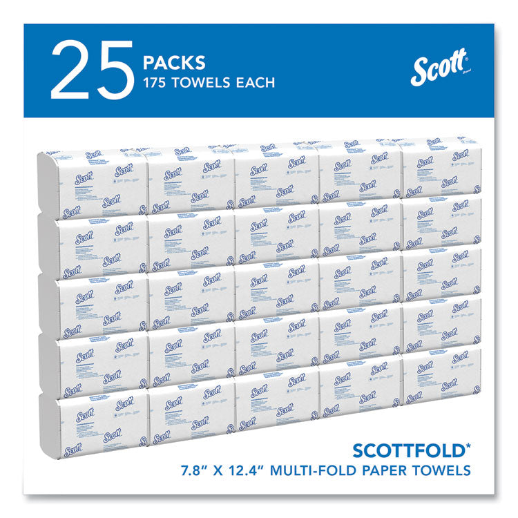 Scott® Pro Scottfold Towels, 1-Ply, 7.8 x 12.4, White, 175 Towels/Pack, 25 Packs/Carton (KCC01960)