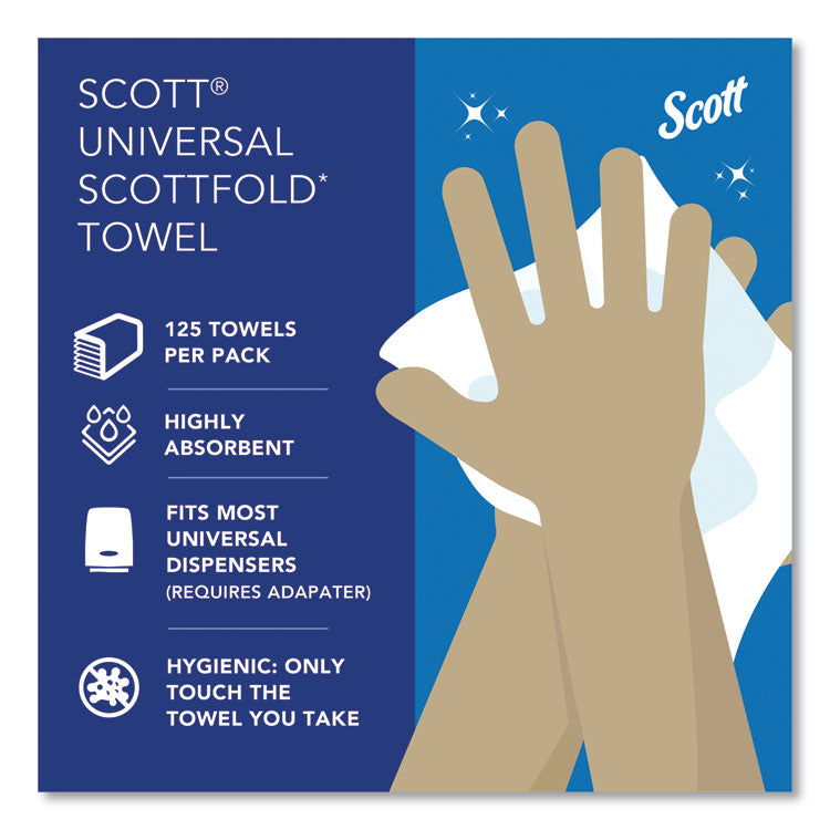 Scott® Pro Scottfold Towels, 1-Ply, 7.8 x 12.4, White, 175 Towels/Pack, 25 Packs/Carton (KCC01960)