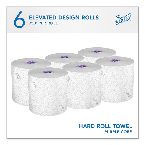 Scott® Essential High Capacity Hard Roll Towel, 1-Ply, 8" x 950 ft, White, 6 Rolls/Carton (KCC02001)