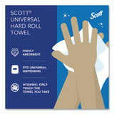 Scott® Essential Hard Roll Towels for Business, Absorbency Pockets, 1-Ply, 8" x 400 ft, 1.5" Core, White, 12 Rolls/Carton (KCC02068)