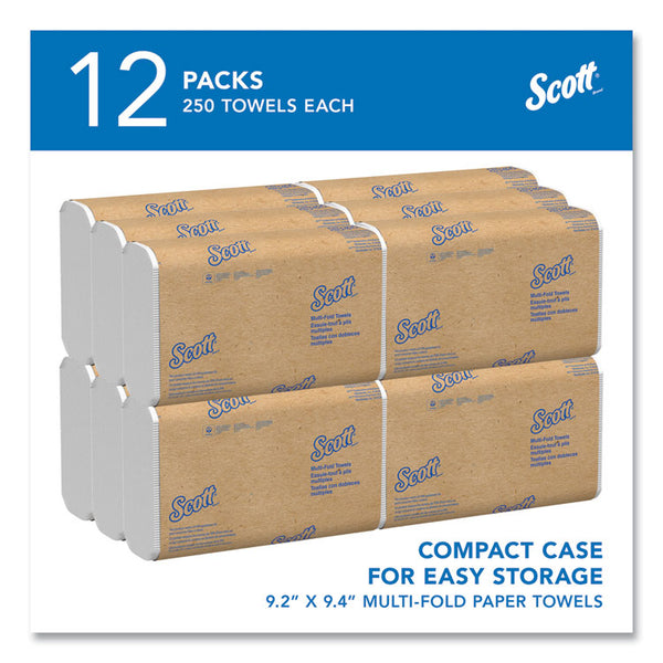 Scott® Multi-Fold Towels, Absorbency Pockets, 1-Ply, 9.2 x 9.4, White, 250 Sheets/Pack (KCC03650) Case of 12