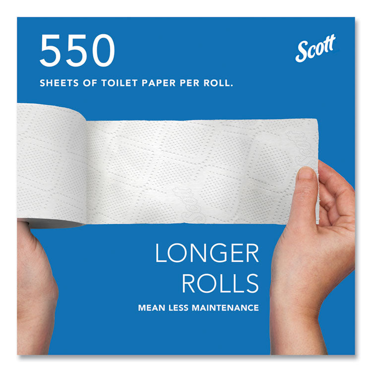 Scott® Essential Standard Roll Bathroom Tissue for Business, Septic Safe, Convenience Carton, 2-Ply, White, 550/Roll, 20 Rolls/CT (KCC13607) Case of 20