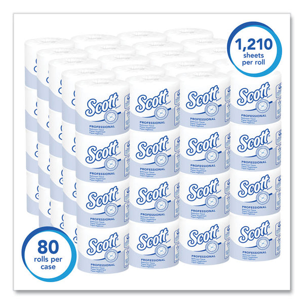 Scott® Essential Standard Roll Bathroom Tissue for Business, Septic Safe, 1-Ply, White, 1,210 Sheets/Roll, 80 Rolls/Carton (KCC05102CT) Case of 80