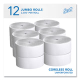 Scott® Essential Coreless JRT, Septic Safe, 1-Ply, White, 3.75 x 2,300 ft, 12 Rolls/Carton (KCC07005) 12 Rolls