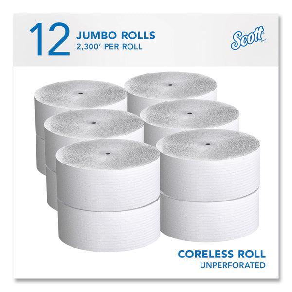 Scott® Essential Coreless JRT, Septic Safe, 1-Ply, White, 3.75 x 2,300 ft, 12 Rolls/Carton (KCC07005)