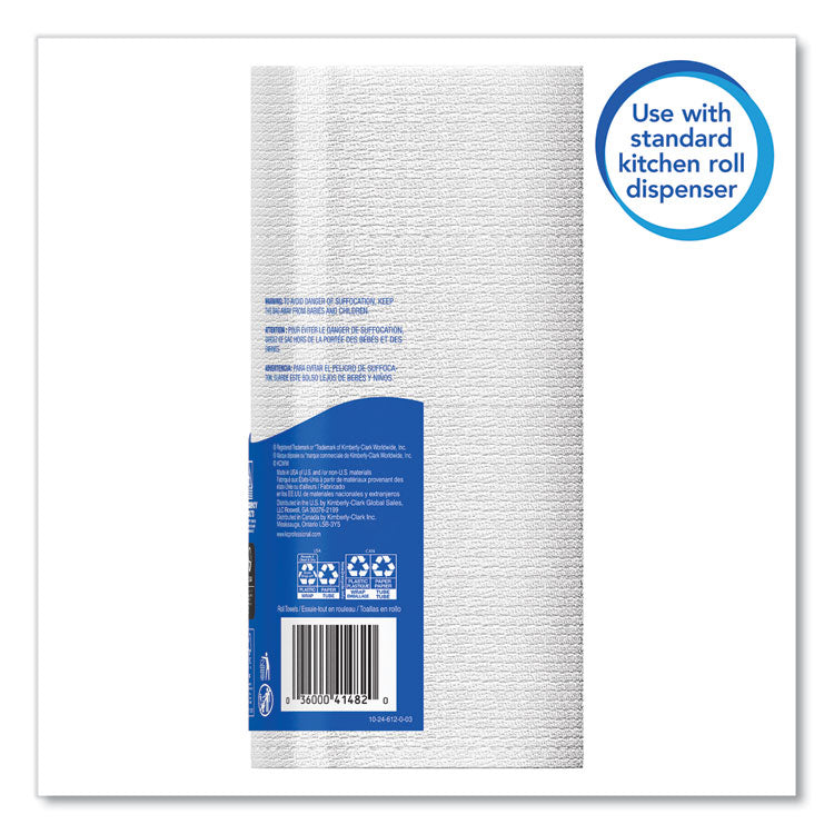Scott® Kitchen Roll Towels, 1-Ply, 11 x 8.75, White, 128/Roll, 20 Rolls/Carton (KCC41482)