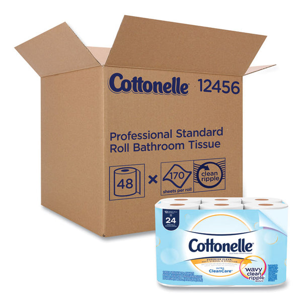 Cottonelle® Clean Care Bathroom Tissue, Septic Safe, 1-Ply, White, 170 Sheets/Roll, 48 Rolls/Carton (KCC12456)