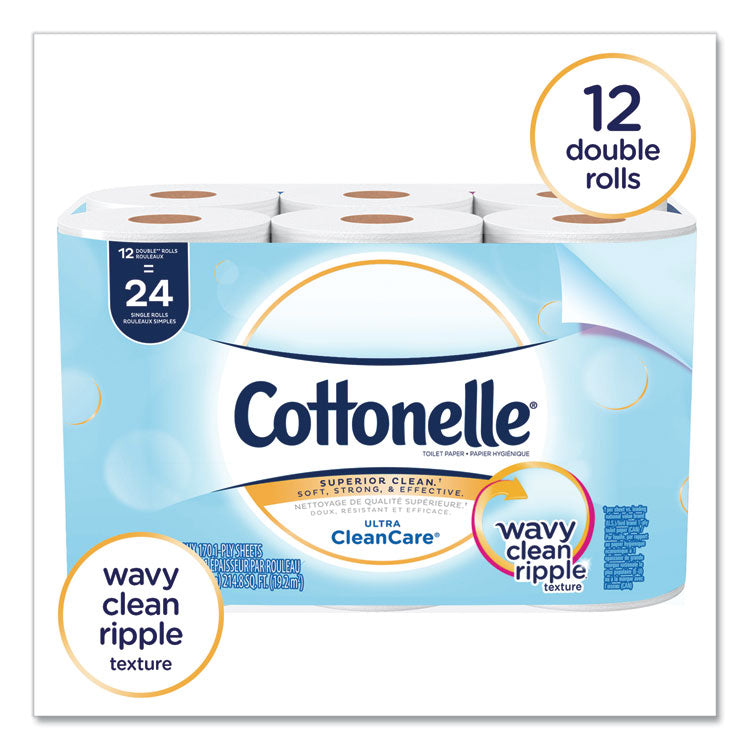 Cottonelle® Clean Care Bathroom Tissue, Septic Safe, 1-Ply, White, 170 Sheets/Roll, 48 Rolls/Carton (KCC12456) Case of 48