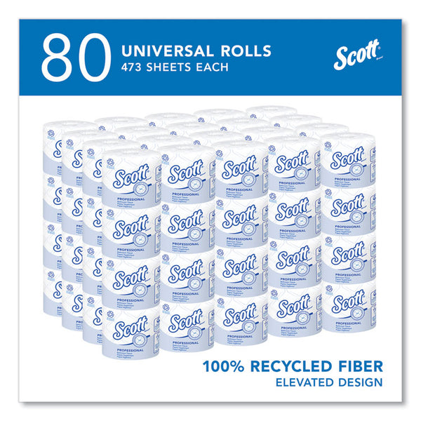 Scott® Essential 100% Recycled Fiber SRB Bathroom Tissue, Septic Safe, 2-Ply, White, 473 Sheets/Roll, 80 Rolls/Carton (KCC13217)