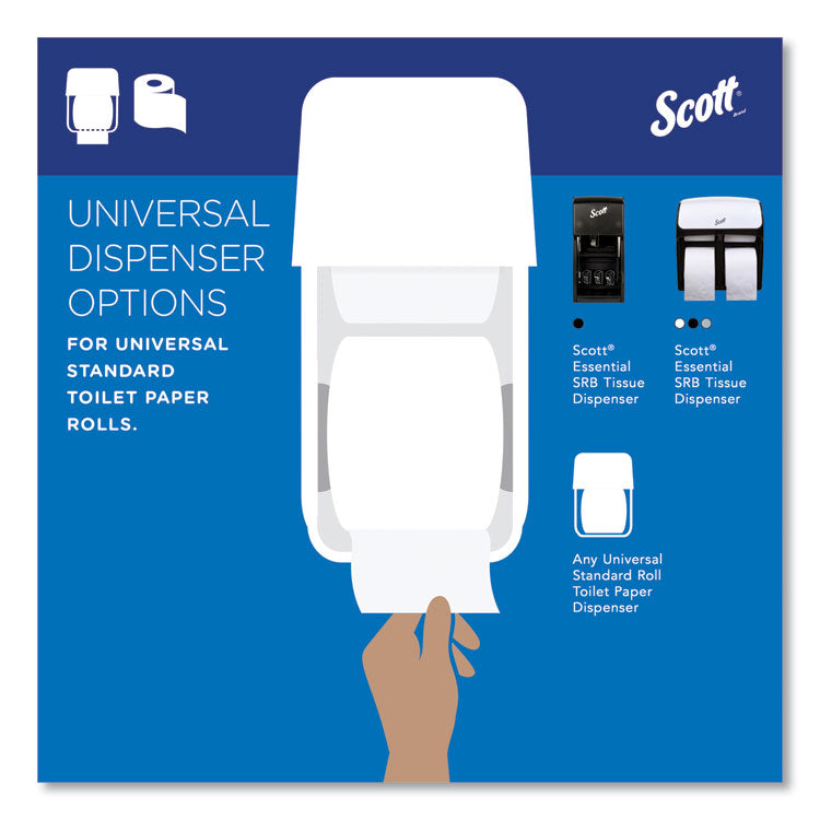 Scott® Essential Standard Roll Bathroom Tissue for Business, Septic Safe, Convenience Carton, 2-Ply, White, 550/Roll, 20 Rolls/CT (KCC13607) Case of 20