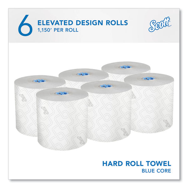 Scott® Pro Hard Roll Paper Towels with Elevated Scott Design for Scott Pro Dispenser, Blue Core Only, 1-Ply, 1,150 ft, 6 Rolls/CT (KCC25702)