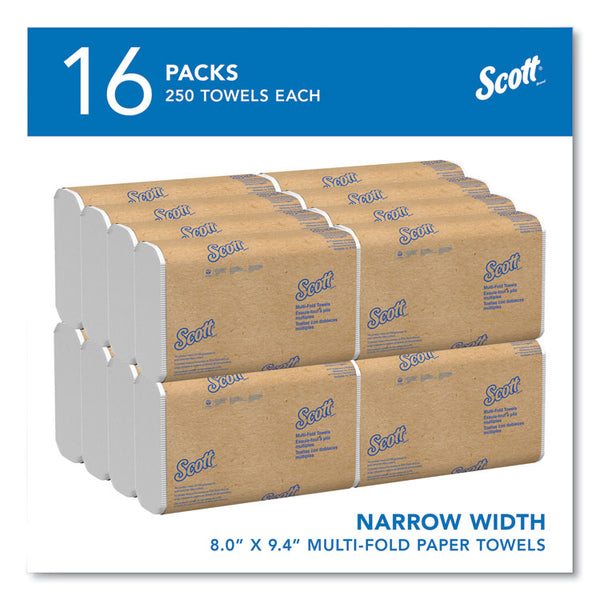 Scott® Essential Multi-Fold Towels, 1-Ply, 8 x 9.4, White, 250/Pack, 16 Packs/Carton (KCC37490) Case of 4000