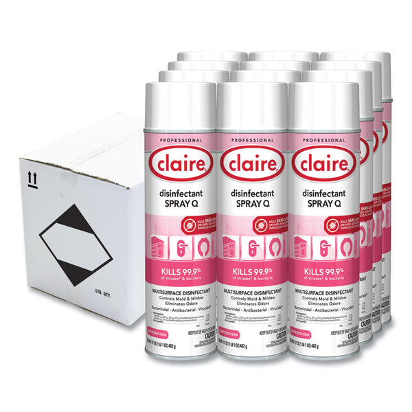 Claire® Spray Q Disinfectant, Country Fresh Scent, 17 oz Aerosol Spray, Dozen (CGC1001) Each