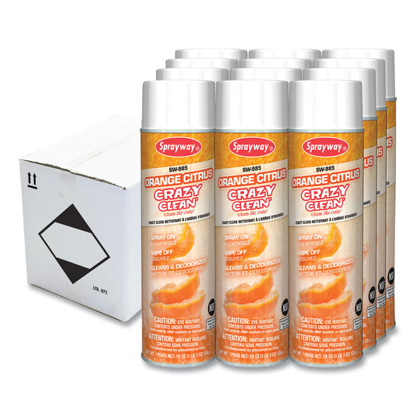 Sprayway® Orange Citrus Crazy Clean, Orange Scent, 19 oz Aerosol Spray, Dozen (CGC985) Each