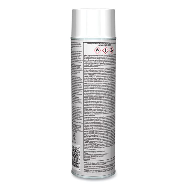 Claire® Stainless Steel Polish and Cleaner, Lemon Scent, 15 oz Aerosol Spray, Dozen (CGC841) Each