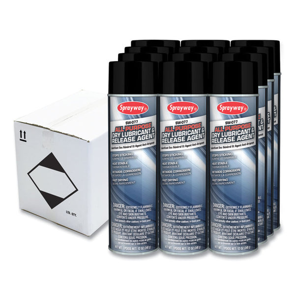 Sprayway® All Purpose Dry Lubricant and Release Agent, 12 oz, Dozen (CGC077)