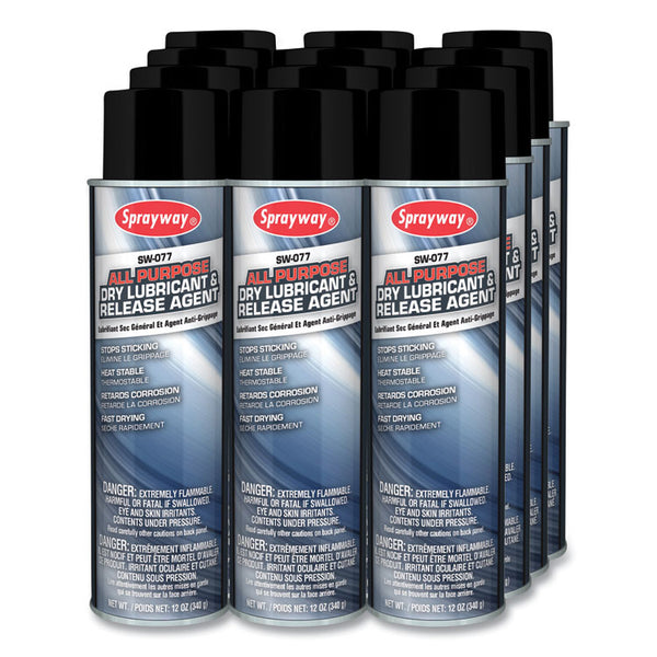 Sprayway® All Purpose Dry Lubricant and Release Agent, 12 oz, Dozen (CGC077)