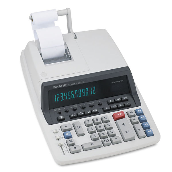 Sharp® QS-2770H Two-Color Ribbon Printing Calculator, Black/Red Print, 4.8 Lines/Sec (SHRQS2770H) Each