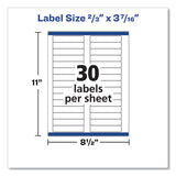 Avery® Clear Permanent File Folder Labels with Sure Feed Technology, 0.66 x 3.44, Clear, 30/Sheet, 15 Sheets/Pack (AVE5029)