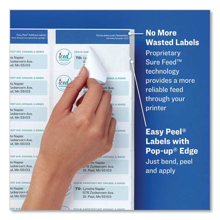 Avery® Glossy Clear Easy Peel Mailing Labels w/ Sure Feed Technology, Inkjet/Laser Printers, 0.66 x 1.75, 60/Sheet, 10 Sheets/PK (AVE6520)