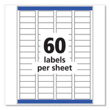 Avery® Glossy Clear Easy Peel Mailing Labels w/ Sure Feed Technology, Inkjet/Laser Printers, 0.66 x 1.75, 60/Sheet, 10 Sheets/PK (AVE6520) Pack of 600