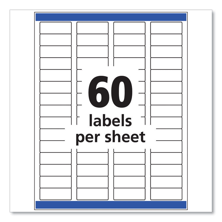 Avery® Glossy Clear Easy Peel Mailing Labels w/ Sure Feed Technology, Inkjet/Laser Printers, 0.66 x 1.75, 60/Sheet, 10 Sheets/PK (AVE6520) Pack of 600