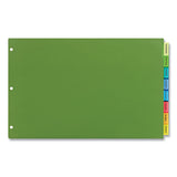 Avery® Insertable Big Tab Plastic Dividers, 8-Tab, 11 x 17, Green, 1 Set (AVE11179)