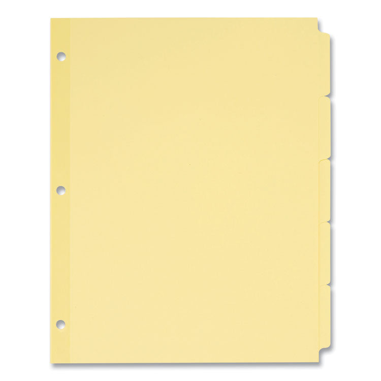 Avery® Write and Erase Plain-Tab Paper Dividers, 5-Tab, 11 x 8.5, Buff, 36 Sets (AVE11501)