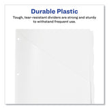 Avery® Write and Erase Durable Plastic Dividers with Straight Pocket, 5-Tab, 11.13 x 9.25, White, 1 Set (AVE16825)