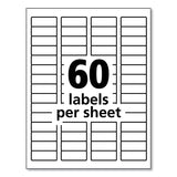 Avery® Durable Permanent ID Labels with TrueBlock Technology, Laser Printers, 0.66 x 1.75, White, 60/Sheet, 50 Sheets/Pack (AVE61533)