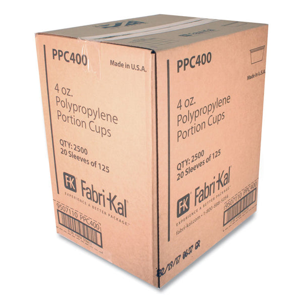 Fabri-Kal® Portion Cups, 4 oz, Clear, 250/Sleeve, 10 Sleeves/Carton (FABPPC400)