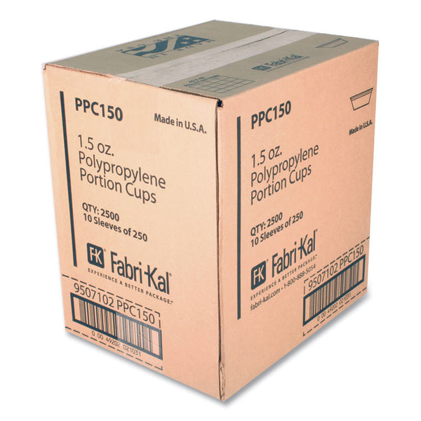 Fabri-Kal® Portion Cups, 1.5 oz, Clear, 250/Sleeve, 10 Sleeves/Carton (FABPPC150)