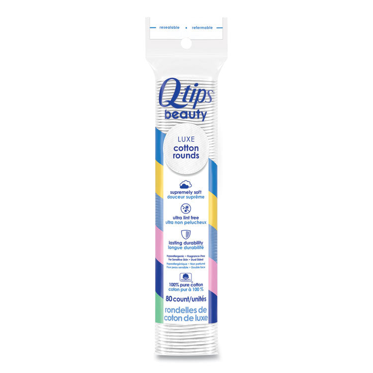 Q-tips® Beauty Rounds, 80 Count, 12 Packs/Carton (UNI030521004573) Case of 960