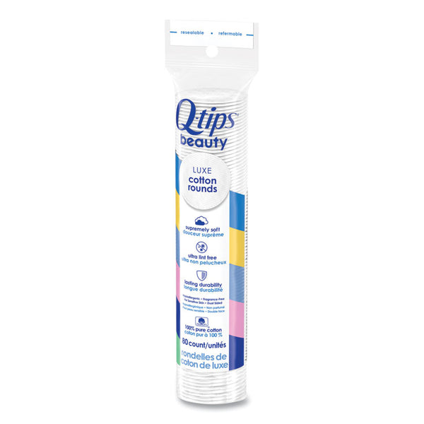 Q-tips® Beauty Rounds, 80 Count, 12 Packs/Carton (UNI030521004573) Case of 960