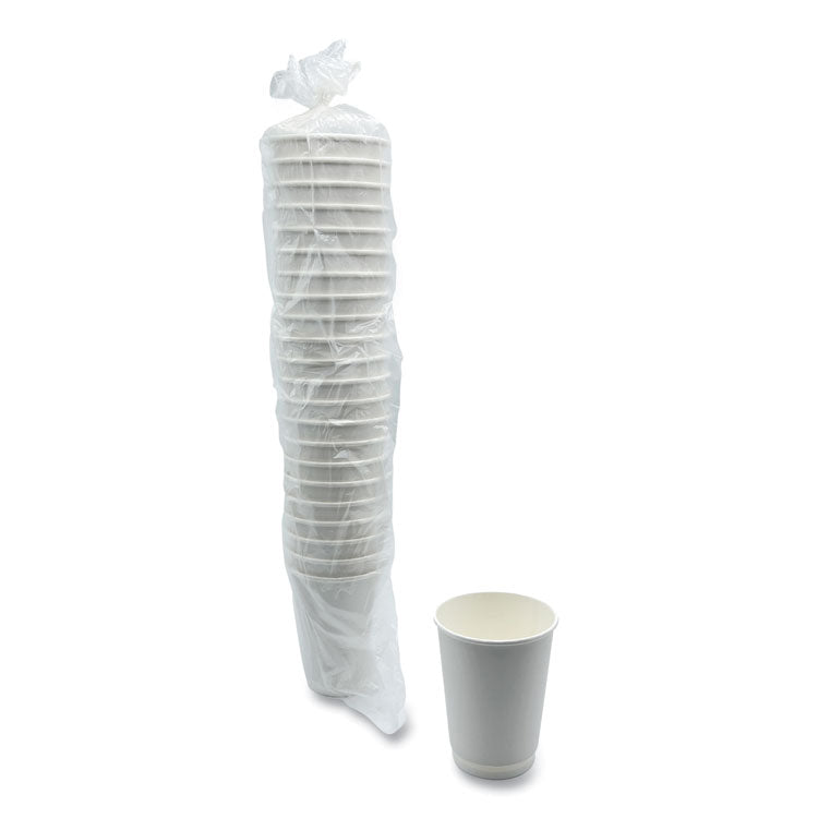 Boardwalk® Paper Hot Cups, Double-Walled, 12 oz, White, 500/Carton (BWKDW12HCUP) Case of 500