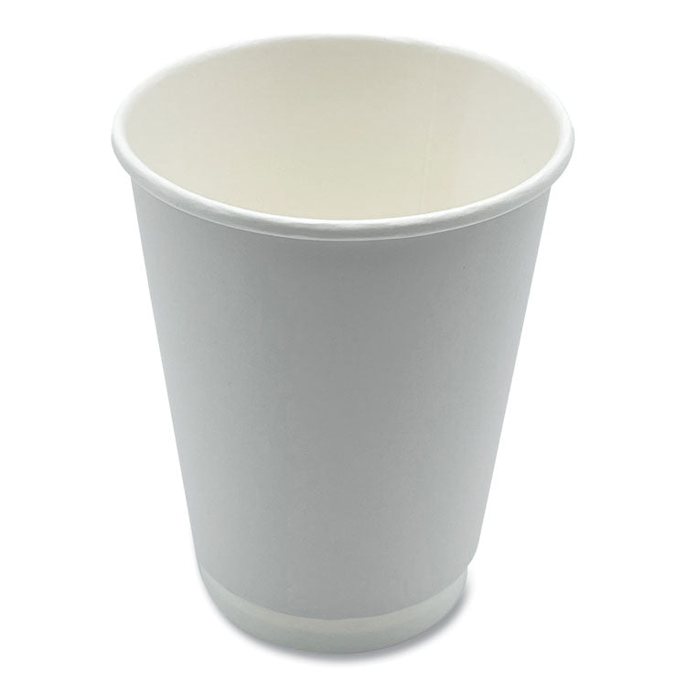 Boardwalk® Paper Hot Cups, Double-Walled, 12 oz, White, 500/Carton (BWKDW12HCUP) Case of 500