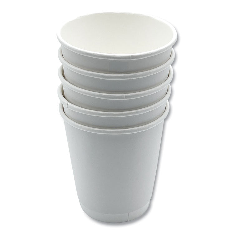 Boardwalk® Paper Hot Cups, Double-Walled, 10 oz, White, 500/Carton (BWKDW10HCUP) Case of 500