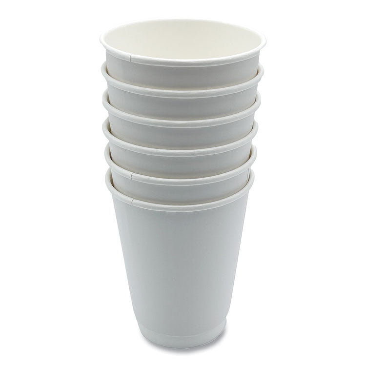 Boardwalk® Paper Hot Cups, Double-Walled, 12 oz, White, 500/Carton (BWKDW12HCUP) Case of 500