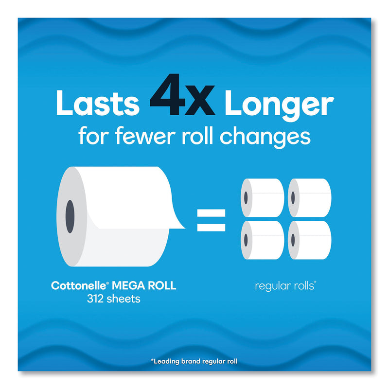 Cottonelle® Ultra CleanCare Toilet Paper, Strong Tissue, Mega Rolls, Septic Safe, 1-Ply, White, 284/Roll, 6 Rolls/Pack, 36 Rolls/Carton (KCM55699) Case of 36