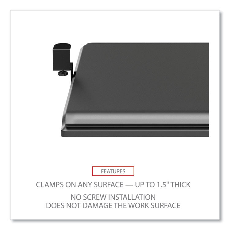 Alera® AdaptivErgo Clamp-On Keyboard Tray, 30.7" x 13", Black (ALEKBT1B) Each