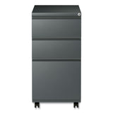 Alera® File Pedestal with Full-Length Pull, Left or Right, 3-Drawers: Box/Box/File, Legal/Letter, Charcoal, 14.96" x 19.29" x 27.75" (ALEPBBBFCH)