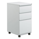 Alera® File Pedestal with Full-Length Pull, Left/Right, 3-Drawers: Box/Box/File, Legal/Letter, Light Gray, 14.96" x 19.29" x 27.75" (ALEPBBBFLG)