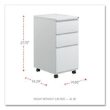 Alera® File Pedestal with Full-Length Pull, Left/Right, 3-Drawers: Box/Box/File, Legal/Letter, Light Gray, 14.96" x 19.29" x 27.75" (ALEPBBBFLG)