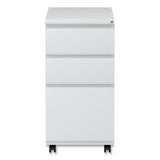 Alera® File Pedestal with Full-Length Pull, Left/Right, 3-Drawers: Box/Box/File, Legal/Letter, Light Gray, 14.96" x 19.29" x 27.75" (ALEPBBBFLG)