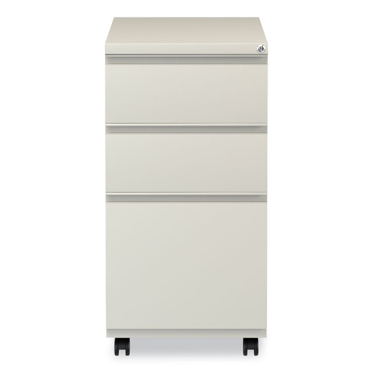 Alera® File Pedestal with Full-Length Pull, Left or Right, 3-Drawers: Box/Box/File, Legal/Letter, Putty, 14.96" x 19.29" x 27.75" (ALEPBBBFPY)