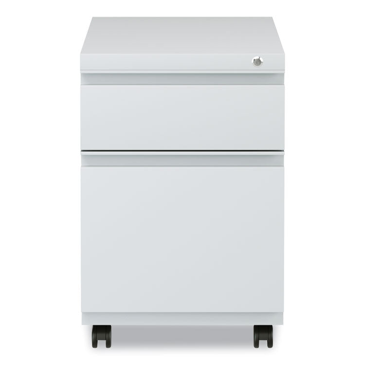 Alera® File Pedestal with Full-Length Pull, Left or Right, 2-Drawers: Box/File, Legal/Letter, Light Gray, 14.96" x 19.29" x 21.65" (ALEPBBFLG)