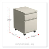 Alera® File Pedestal with Full-Length Pull, Left or Right, 2-Drawers: Box/File, Legal/Letter, Putty, 14.96" x 19.29" x 21.65" (ALEPBBFPY)