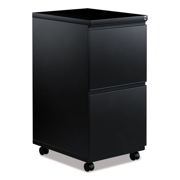 Alera® File Pedestal with Full-Length Pull, Left or Right, 2 Legal/Letter-Size File Drawers, Black, 14.96" x 19.29" x 27.75" (ALEPBFFBL)