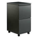 Alera® File Pedestal with Full-Length Pull, Left or Right, 2 Legal/Letter-Size File Drawers, Charcoal, 14.96" x 19.29" x 27.75" (ALEPBFFCH)